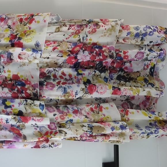 Otto D'Ame floral tiered ruffled cottage core feminine midi Dress wedding shower - Picture 3 of 9